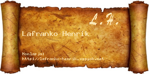 Lafranko Henrik névjegykártya